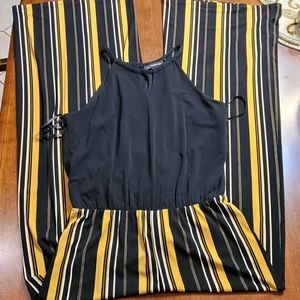 INC Jumpsuit, medium, black/yellow/white